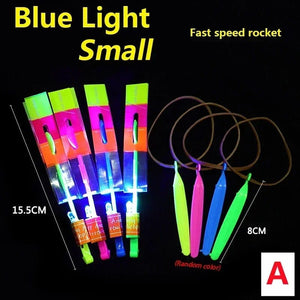 Planet Gates B / 50PCS 1/10/30/50pcs Amazing Light Toy Arrow Rocket Helicopter Flying Toy LED Light Toys Party Fun Gifts Rubber Band Catapult