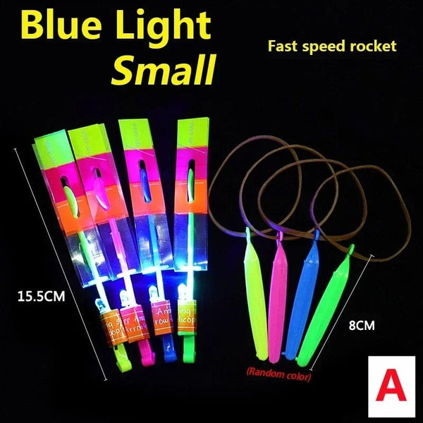 Planet Gates B / 50PCS 1/10/30/50pcs Amazing Light Toy Arrow Rocket Helicopter Flying Toy LED Light Toys Party Fun Gifts Rubber Band Catapult