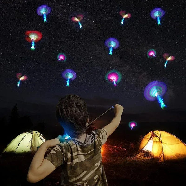 Planet Gates B / 50PCS 1/10/30/50pcs Amazing Light Toy Arrow Rocket Helicopter Flying Toy LED Light Toys Party Fun Gifts Rubber Band Catapult
