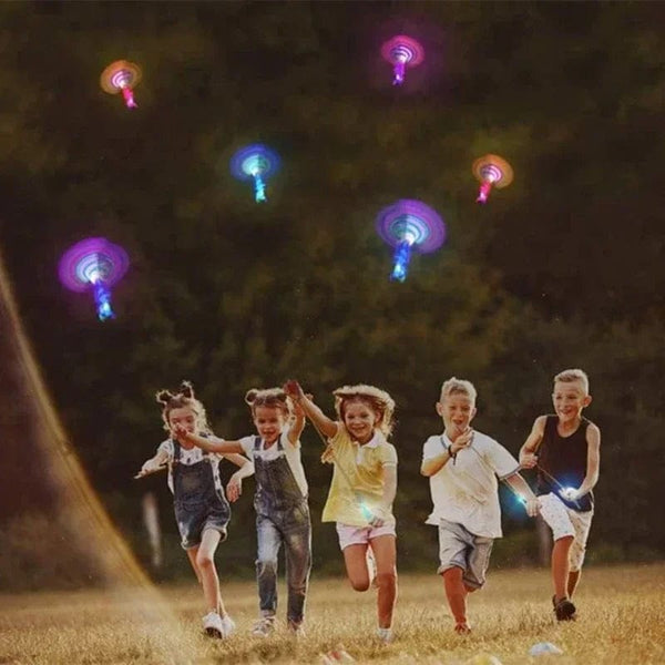 Planet Gates B / 50PCS 1/10/30/50pcs Amazing Light Toy Arrow Rocket Helicopter Flying Toy LED Light Toys Party Fun Gifts Rubber Band Catapult
