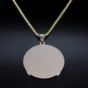 Planet Gates B 60CM BOX GD Tetragrammaton Jehovah Yahweh Hebrew Alphabet Necklace Women Men Stainless Steel Jewish Christianity Pendant Necklace Jewelry