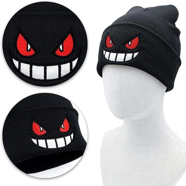 Planet Gates B Anime Unisex Winter Gengar Hat Adult Kids Embroidered Knitted Autumn Winter Warm Hat Christmas Gift Cosplay Prop