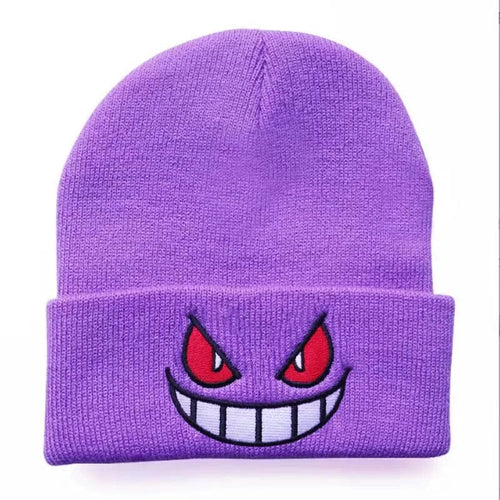 Planet Gates B Anime Unisex Winter Gengar Hat Adult Kids Embroidered Knitted Autumn Winter Warm Hat Christmas Gift Cosplay Prop