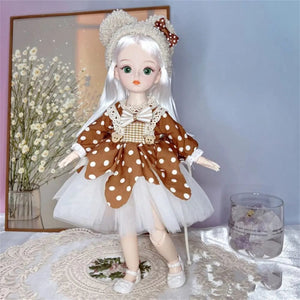 Planet Gates B BJD Dolls and Clothes with Multiple Movable Joints 30cm 1/6 3D Simulated Eye Hinge Doll Girl's DIY Dress Up Birthday Gift Toy