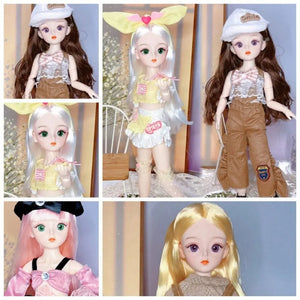 Planet Gates B BJD Dolls and Clothes with Multiple Movable Joints 30cm 1/6 3D Simulated Eye Hinge Doll Girl's DIY Dress Up Birthday Gift Toy