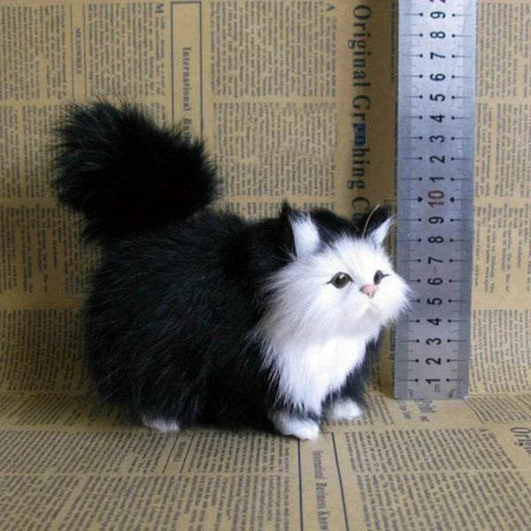 Planet Gates B Cute Simulation Cat Plush Toys Soft Stuffed Kitten Model Fake Cat Realist Animals For Kids Girls Birthday Valentine's Day Gift