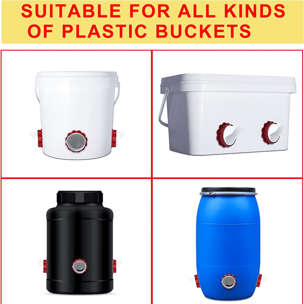 Planet Gates B Feeder And Stopper 1pc 1/2/3pcs, DIY Chicken Feeders No Waste, Poultry Feeder With Covers Gravity Feed Kit Ports Hole Saw For Buckets Barrels Bins Troughs