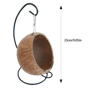 Planet Gates B Hamster Coconut Shell Hanging Hammock Nest Bed Hideout with Stand Cage Accessories for Small Animals Golden Bear Sugar Glider