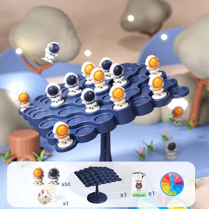 Planet Gates B Kid Montessori Toy Balancing Board Puzzle Frog Astronaut Balance Tree Educational Parent-child Interaction Tabletop  Math Game