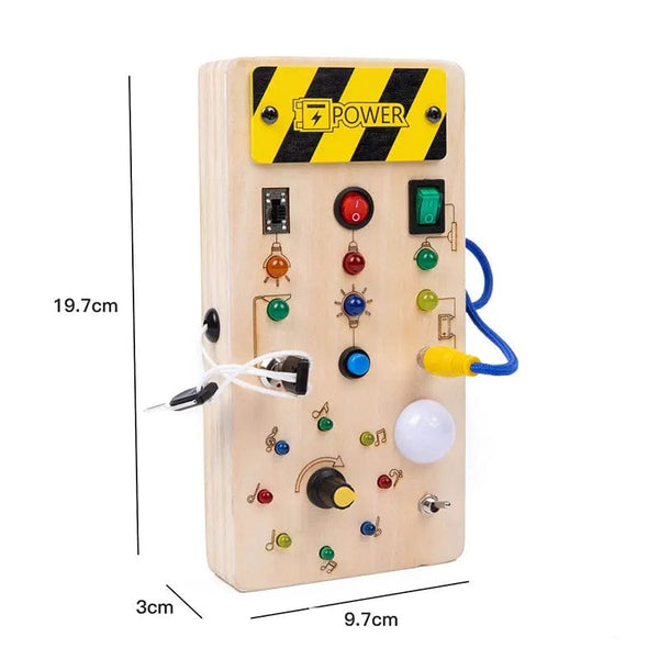 Planet Gates B Montessori Busy Board Sensory Toys Wooden With LED Light Switch Control Board Travel Activities Children Games For 2-4 Years Old