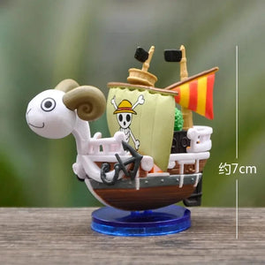 Planet Gates B One Piece Ship Figure Luffy Model Toy Peripheral Super Cute Mini Boat Assembled Model One Piece Ship Kid Birthday Gift