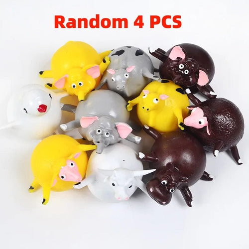 Planet Gates B-Random 4 pack 4PCS Kids Funny Dinosaur Animals Inflate Vent Balls Toy Squeeze Soft Ball Balloon Fidget Party Sports Cute Funny Games Toys Gift