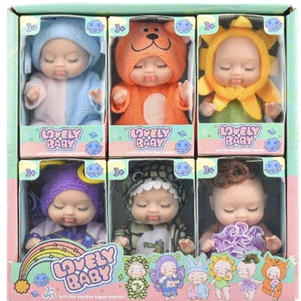 Planet Gates B set 6pcs 6/8Pcs Set Sleeping Mini Baby Dolls Reborn Lifelike Cute Adorable Dolls With Butterfly Crocodile Sunflower Outfits Playset Giftb