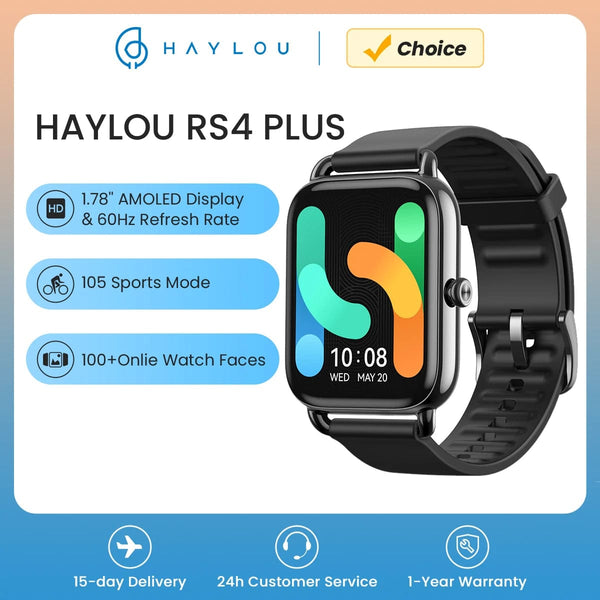 Planet Gates B TWO Straps HAYLOU RS4 Plus Smartwatch 1.78'' AMOLED Display 105 Sports Modes 10-day Battery Life Smart Watch SpO₂ Heart Rate Sleep Monitor