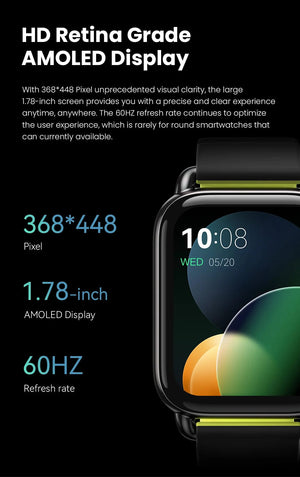 Planet Gates B TWO Straps HAYLOU RS4 Plus Smartwatch 1.78'' AMOLED Display 105 Sports Modes 10-day Battery Life Smart Watch SpO₂ Heart Rate Sleep Monitor