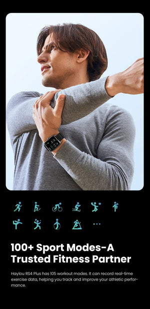 Planet Gates B TWO Straps HAYLOU RS4 Plus Smartwatch 1.78'' AMOLED Display 105 Sports Modes 10-day Battery Life Smart Watch SpO₂ Heart Rate Sleep Monitor