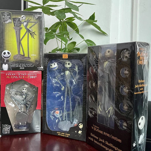 Planet Gates B / with box The Nightmare Before Christmas Jack Skellington Action Figure 12 Face Jack Jack Chair Special Version Model Toy Hallowen Present