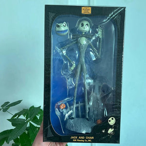 Planet Gates B / with box The Nightmare Before Christmas Jack Skellington Action Figure 12 Face Jack Jack Chair Special Version Model Toy Hallowen Present