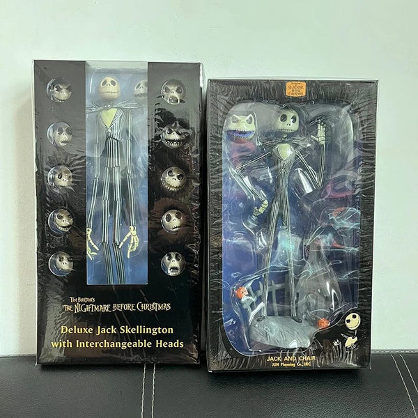 Planet Gates B / with box The Nightmare Before Christmas Jack Skellington Action Figure 12 Face Jack Jack Chair Special Version Model Toy Hallowen Present