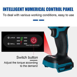 Planet Gates B Without Battery / CHINA Drillpro 520N.M Brushless Cordless Electric Impact Wrench 1/2 inch Socket Wrench Power Tools Rechargeable For Makita 18V Battery