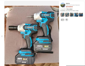 Planet Gates B Without Battery / CHINA Drillpro 520N.M Brushless Cordless Electric Impact Wrench 1/2 inch Socket Wrench Power Tools Rechargeable For Makita 18V Battery