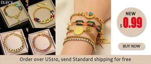 Planet Gates B028 EILIECK 316L Stainless Steel Gold Color Bracelet for Women Simple Style Link Chain Bangle Trendy Fashion Non-fading Jewelry Gift