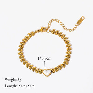 Planet Gates B028 EILIECK 316L Stainless Steel Gold Color Bracelet for Women Simple Style Link Chain Bangle Trendy Fashion Non-fading Jewelry Gift