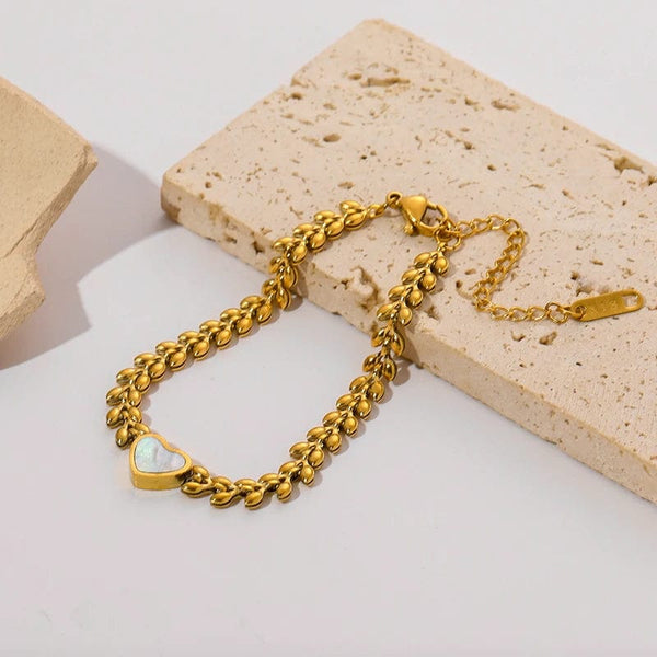 Planet Gates B028 EILIECK 316L Stainless Steel Gold Color Bracelet for Women Simple Style Link Chain Bangle Trendy Fashion Non-fading Jewelry Gift