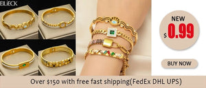 Planet Gates B028 EILIECK 316L Stainless Steel Gold Color Bracelet for Women Simple Style Link Chain Bangle Trendy Fashion Non-fading Jewelry Gift