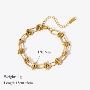 Planet Gates B028 EILIECK 316L Stainless Steel Gold Color Bracelet for Women Simple Style Link Chain Bangle Trendy Fashion Non-fading Jewelry Gift