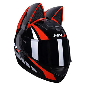 Planet Gates B1 / XL Motorcycle Helmet Full Face Cat Ear Detachable DOT Certification Safety Moto Helmet For Women Men Breathable Gift For Girlfriend