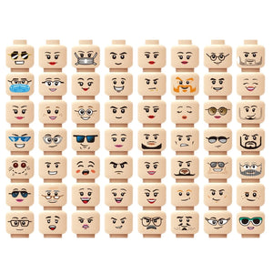 Planet Gates B27-9-4 WW2 Military Army Emotional Expression Building Blocks Zombies Face Soldier Figure Injured Head Bandage Bricks Halloween Kid Toy