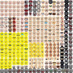 Planet Gates B27-9-4 WW2 Military Army Emotional Expression Building Blocks Zombies Face Soldier Figure Injured Head Bandage Bricks Halloween Kid Toy