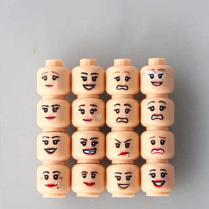 Planet Gates B27-9-4 WW2 Military Army Emotional Expression Building Blocks Zombies Face Soldier Figure Injured Head Bandage Bricks Halloween Kid Toy