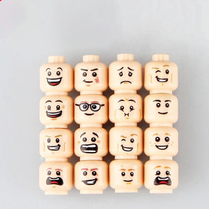 Planet Gates B27-9-4 WW2 Military Army Emotional Expression Building Blocks Zombies Face Soldier Figure Injured Head Bandage Bricks Halloween Kid Toy