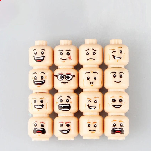 Planet Gates B27-9-4 WW2 Military Army Emotional Expression Building Blocks Zombies Face Soldier Figure Injured Head Bandage Bricks Halloween Kid Toy