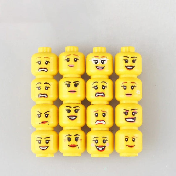 Planet Gates B27-9-4 WW2 Military Army Emotional Expression Building Blocks Zombies Face Soldier Figure Injured Head Bandage Bricks Halloween Kid Toy