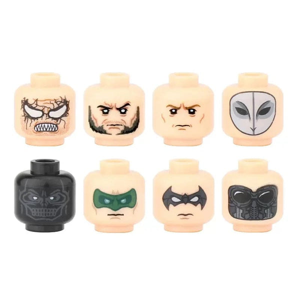 Planet Gates B27-9-4 WW2 Military Army Emotional Expression Building Blocks Zombies Face Soldier Figure Injured Head Bandage Bricks Halloween Kid Toy