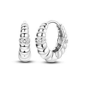 Planet Gates B2E263 2024 New Sterling Silver S9255 Solid Color Atmospheric Earrings Ear Loops Simple Fine Jewelry Women Girls Fashion Party Gift
