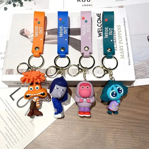 Planet Gates B492-4 New Inside Out 2 Keychain Kawaii Disney Movie Anime Anxiety Ennui Envy Cute Girls Creative Bag Pendant Car Keychain Toys Gifts