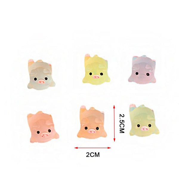 Planet Gates B5 Blue 1PC Luminous Mini Resin Pig Car Dashboard Toys Dolls Glowing Sculptures And Figurines Home Garden Decoration Chick Car Ornaments