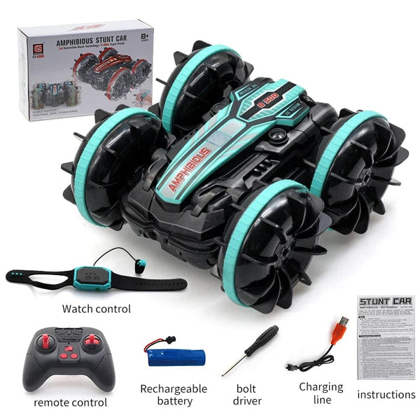 Planet Gates B500 B With Watch New LED Amphibious RC car Dual remote control waterproof stunt car double side flip drift drive 360 ° rotation rc cars Kids toy