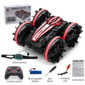 Planet Gates B500 R With Watch New LED Amphibious RC car Dual remote control waterproof stunt car double side flip drift drive 360 ° rotation rc cars Kids toy