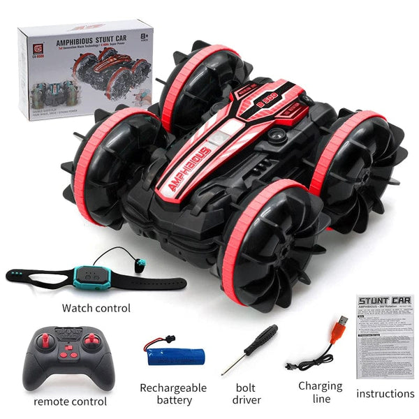 Planet Gates B500 R With Watch New LED Amphibious RC car Dual remote control waterproof stunt car double side flip drift drive 360 ° rotation rc cars Kids toy