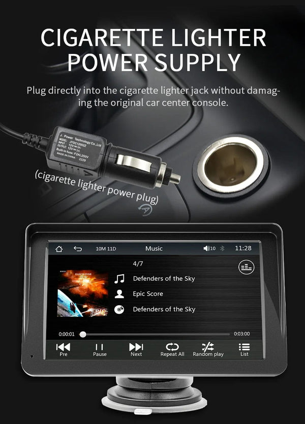 Planet Gates B5300 and CAM BQCC 7inch Car Radio Multimedia Video Player Wireless Carplay And Wireless Android Auto Touch Screen Sun Visor 5300