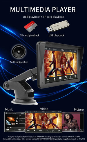 Planet Gates B5300 and CAM BQCC 7inch Car Radio Multimedia Video Player Wireless Carplay And Wireless Android Auto Touch Screen Sun Visor 5300