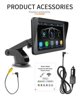 Planet Gates B5300 and CAM BQCC 7inch Car Radio Multimedia Video Player Wireless Carplay And Wireless Android Auto Touch Screen Sun Visor 5300