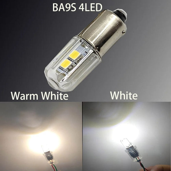 Planet Gates BA9S 4LED -V3 Warm W 2PCS  BA9S T4W LED Car light bulb T2W T3W H5W interior Car LED License Plate light DC12V 12913 12910 12929 BA9 57 756 1816  1891