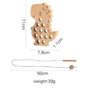 Planet Gates Baby Animal Threading Toys Wooden Stacking Toys Blocks Board Games Wooden Toys Baby Animal Stringing Threading Beads Toys Gift