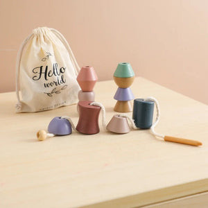 Planet Gates Baby Animal Threading Toys Wooden Stacking Toys Blocks Board Games Wooden Toys Baby Animal Stringing Threading Beads Toys Gift